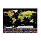 Lekaparható világtérkép kiegészítőkkel - 82x59 cm