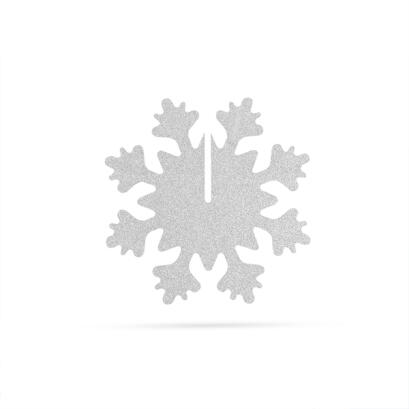 Karácsonyi dekor - jégkristály - ezüst - 7 x 7 cm - 5 db csomag