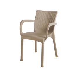 GardenLine rattan hatású kerti szék - 60 x 60 x 82 cm - Cappuccino