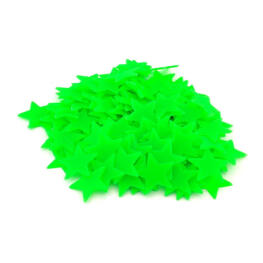 Fluoreszkáló csillag készlet – 100 darab - Zöld