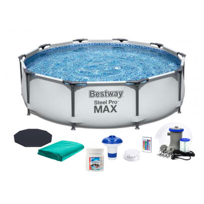 Bestway Steel Pro Max Ground Pool fémvázas medenceszett, kiegészítőkkel – 305 x 76 cm