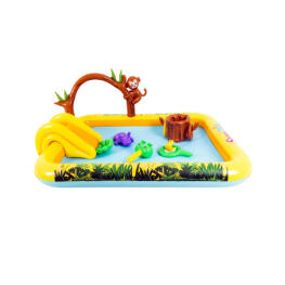 Felfújható vízi játszótér csúszdával - Dzsungel - 214 x 167 x 85 cm