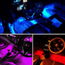 Autó RGB IP65 12V világítás hangérzékelővel és IR távirányítóval