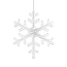 Felakasztható karácsonyi LED hópihés dekoráció távirányítóval - Hideg fehér (138 LED)