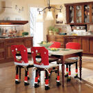 Karácsonyi székdekor szett - Hóember - 50 x 60 cm - piros/fehér
